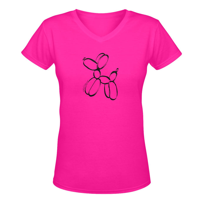 Pink Balloon Twister shirt with unique sketched balloon dog design