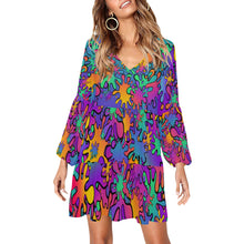 Load image into Gallery viewer, Face Painter dress with sleeves Paint splatter design