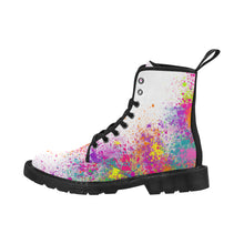 Load image into Gallery viewer, Jumping in Paint - White Ollie Combat Boots (SIZE US6.5-12)