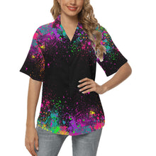 Load image into Gallery viewer, Hawaiian Shirt for Face Painters Paint Splatter Design