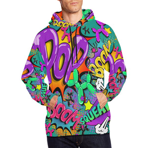 Leaky Squeaky BOOM! on Teal - Classic Men's Hoodie (3XL-4XL)