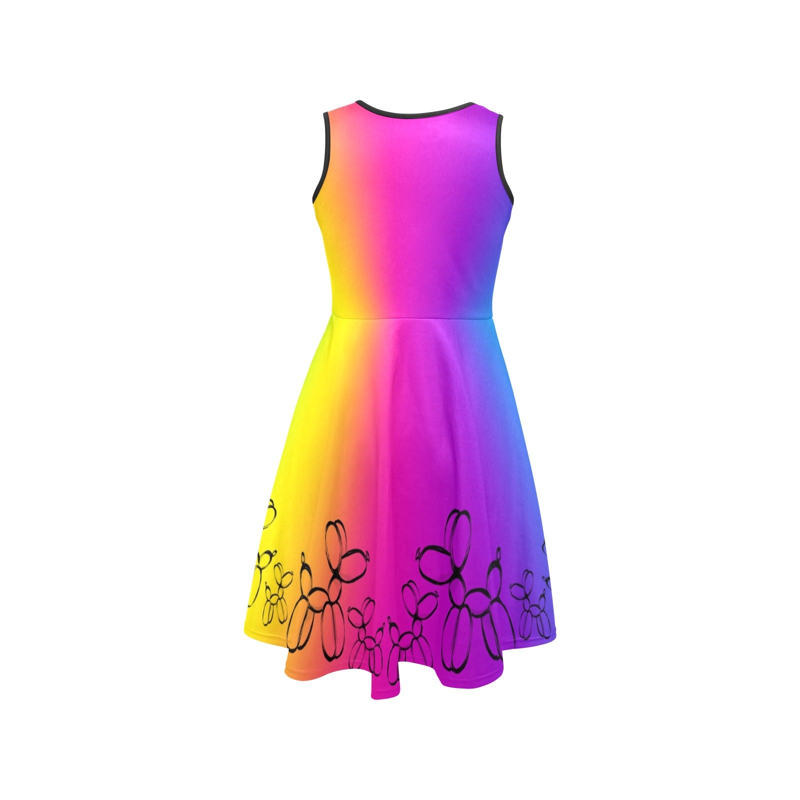 Rainbow Balloon Twisting Dress with balloon dogs