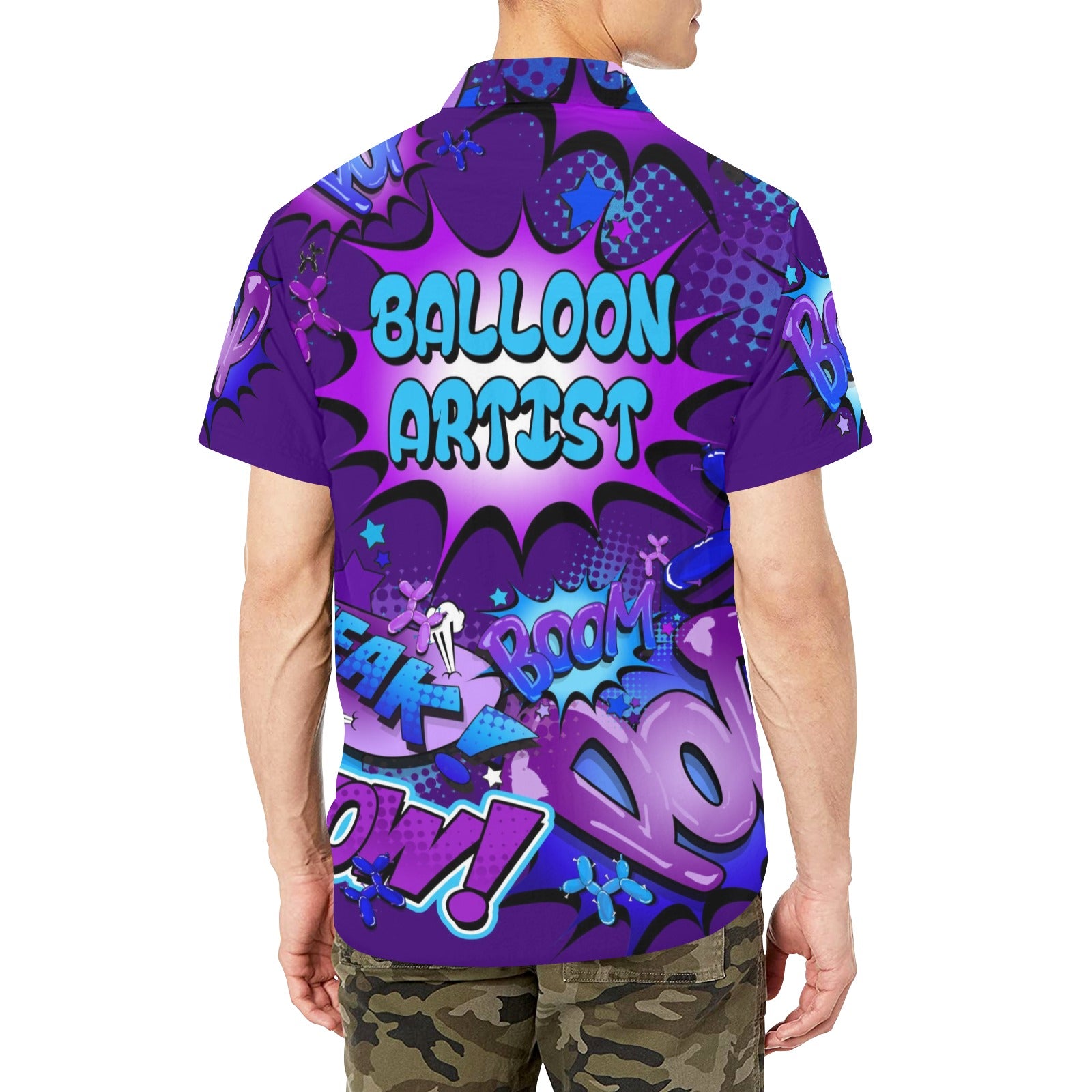 Balloon artist signage on a shirt