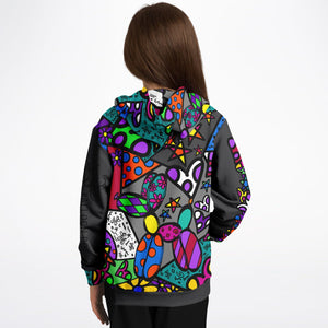 Patchwork Pup - Kids Athletic Hoodie