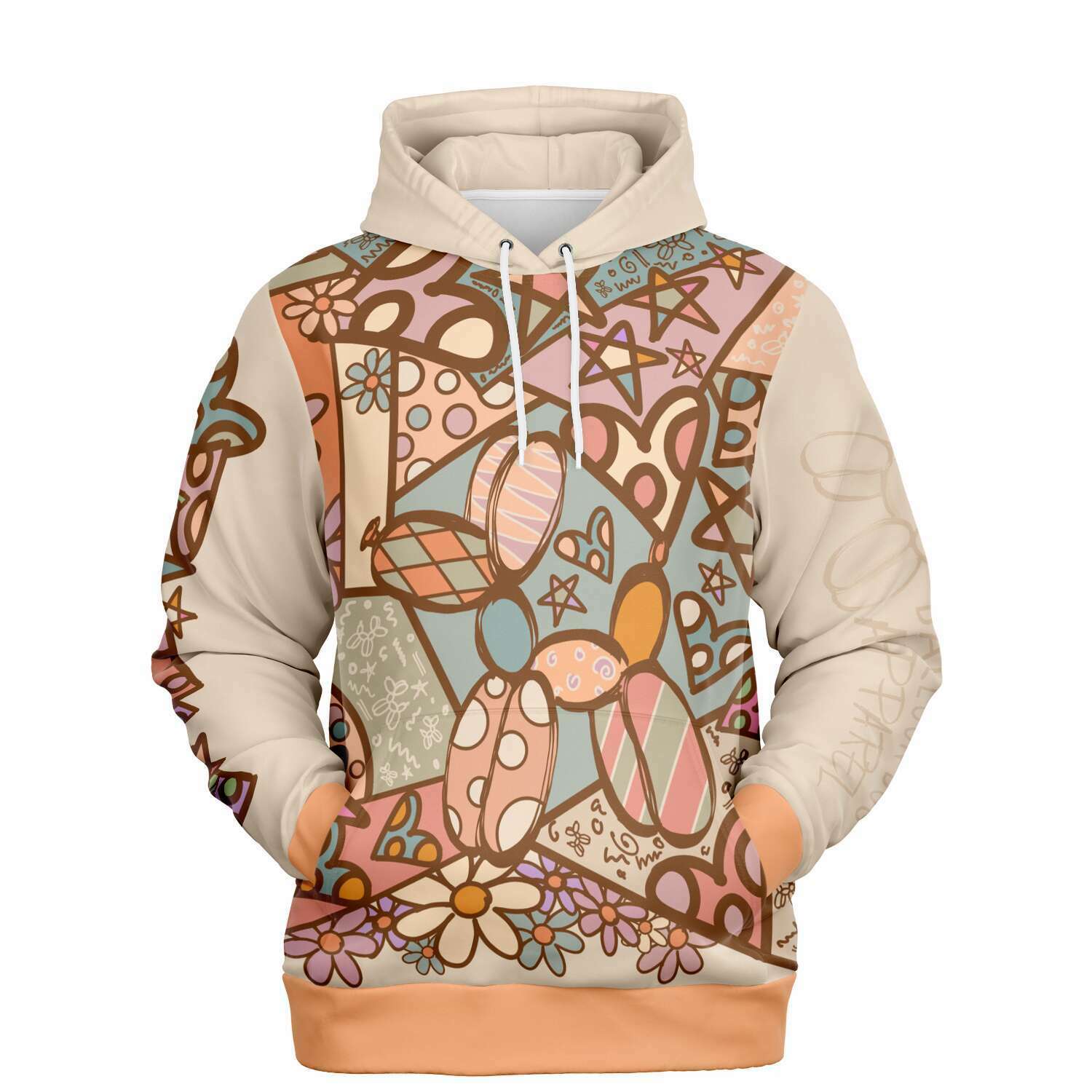 Subliminator Pastel Patchwork Pup Premium Hoodie