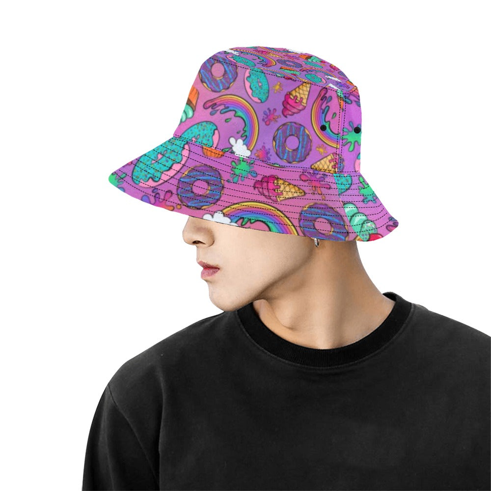 Rainbow bucket hat for face painters