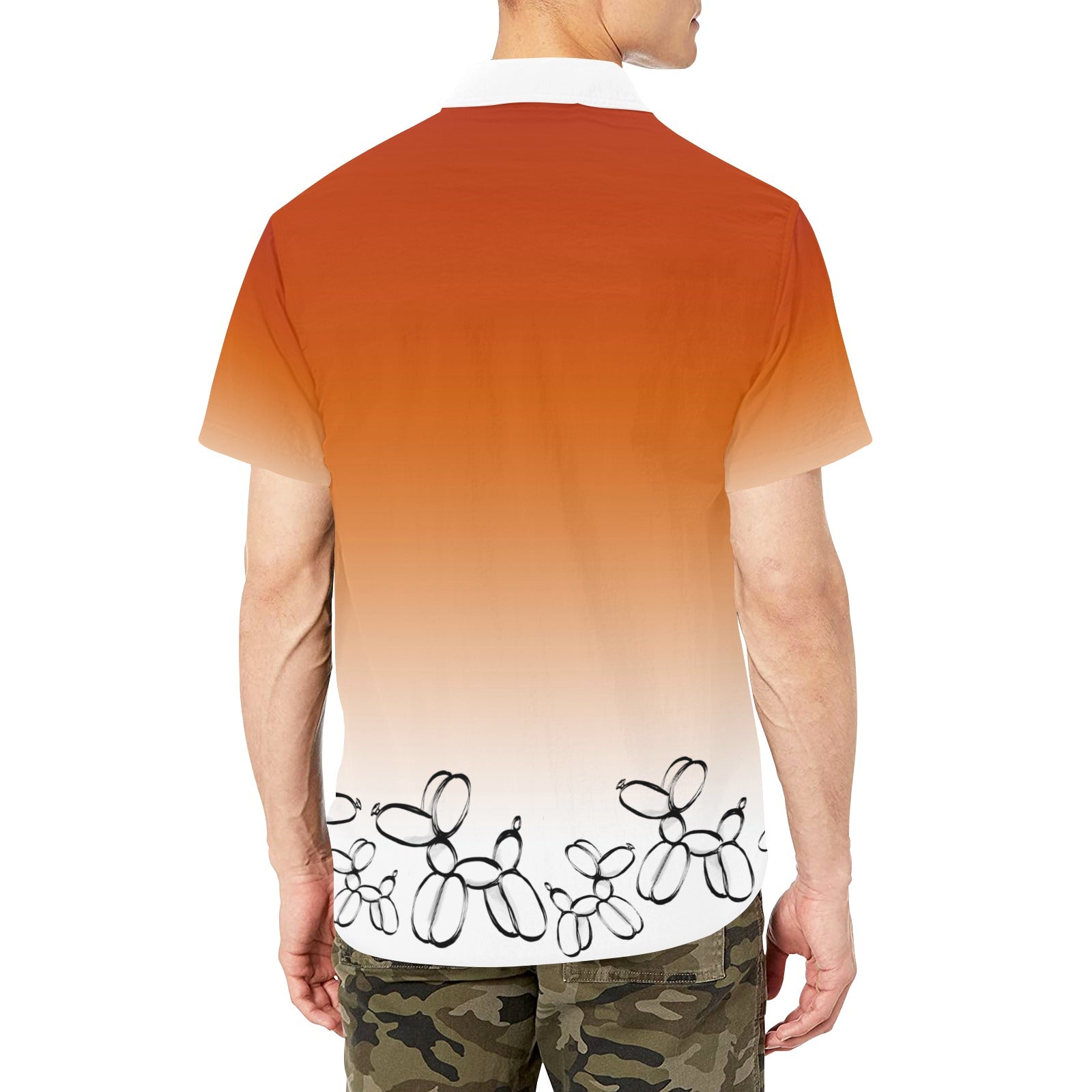 Balloon Dog shirt in Burnt orange and white