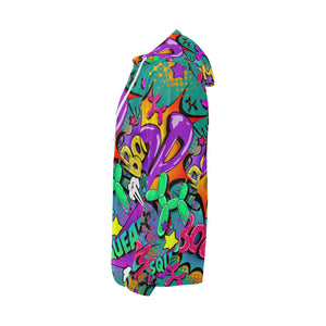 Leaky Squeaky BOOM! on Teal - Classic Men's Zip Hoodie (3XL-4XL)