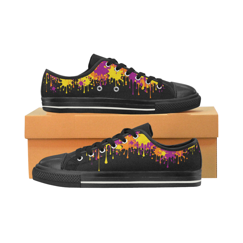 Dripping paint on Black - Men's Sully Canvas Shoe (SIZE 6-12)