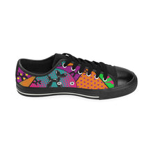 Load image into Gallery viewer, Colourful Black Dog - Kids Sully Canvas Shoes