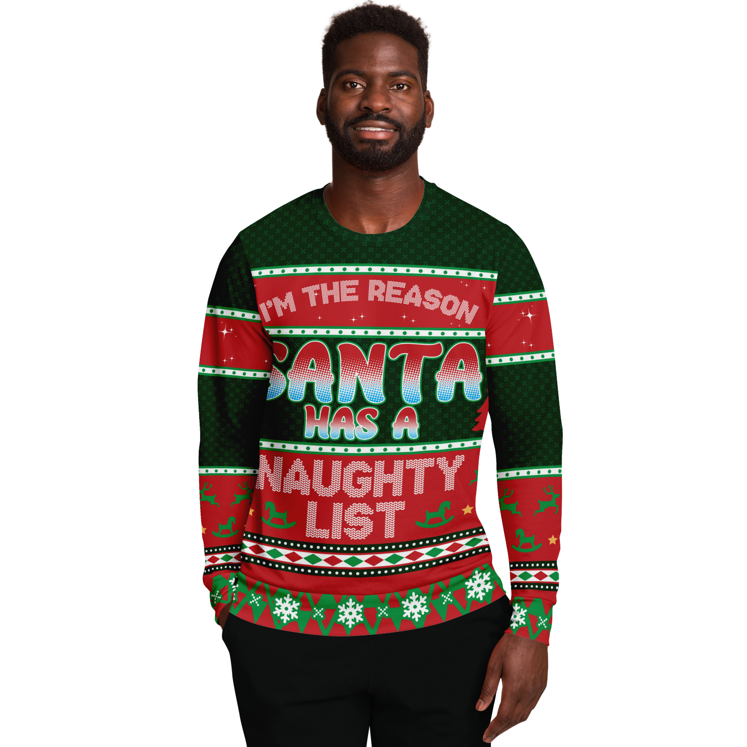 Naughty List Ugly Christmas Sweater Balloon Twister Sweater
