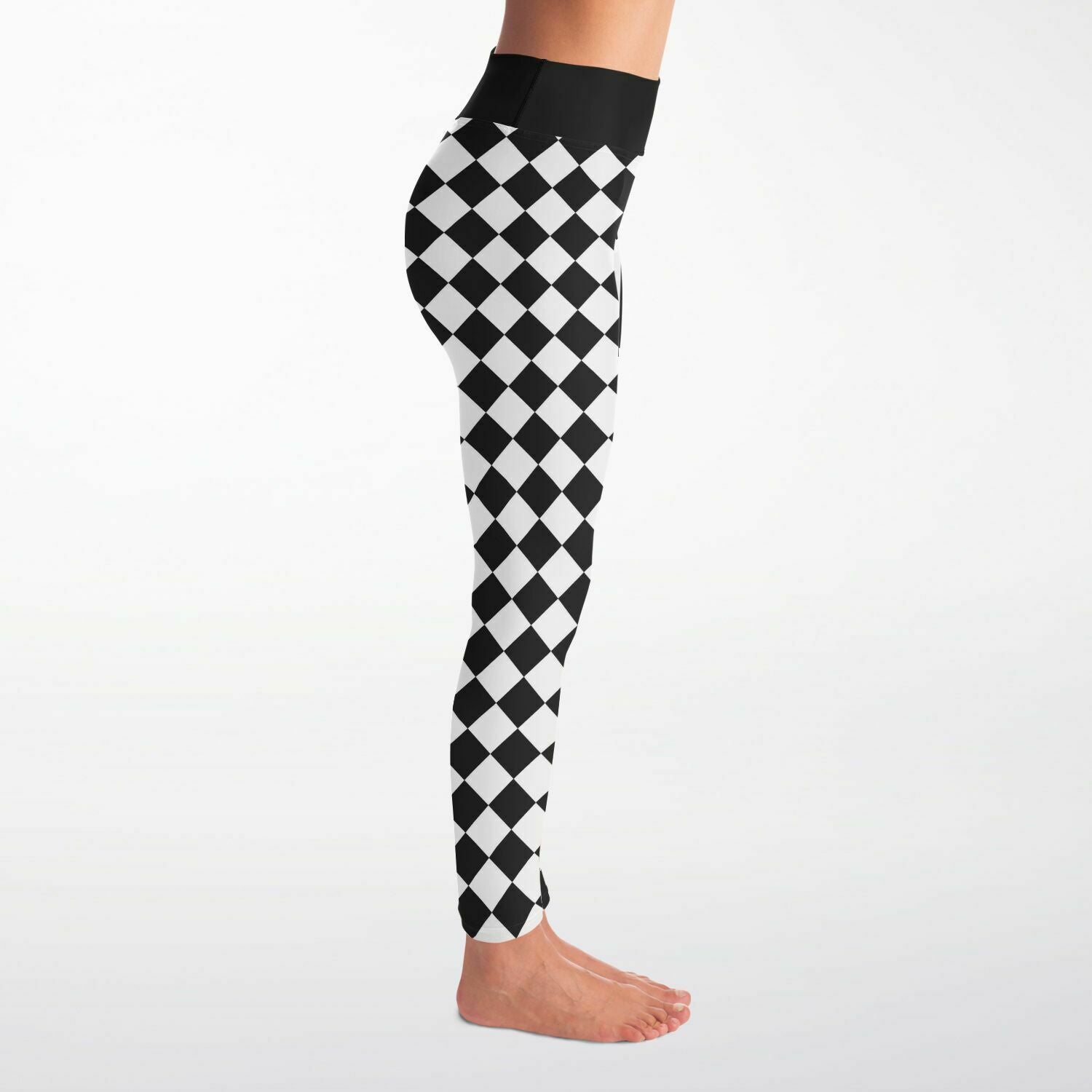 Clowning leggings with checkers and stripes for balloon twisters
