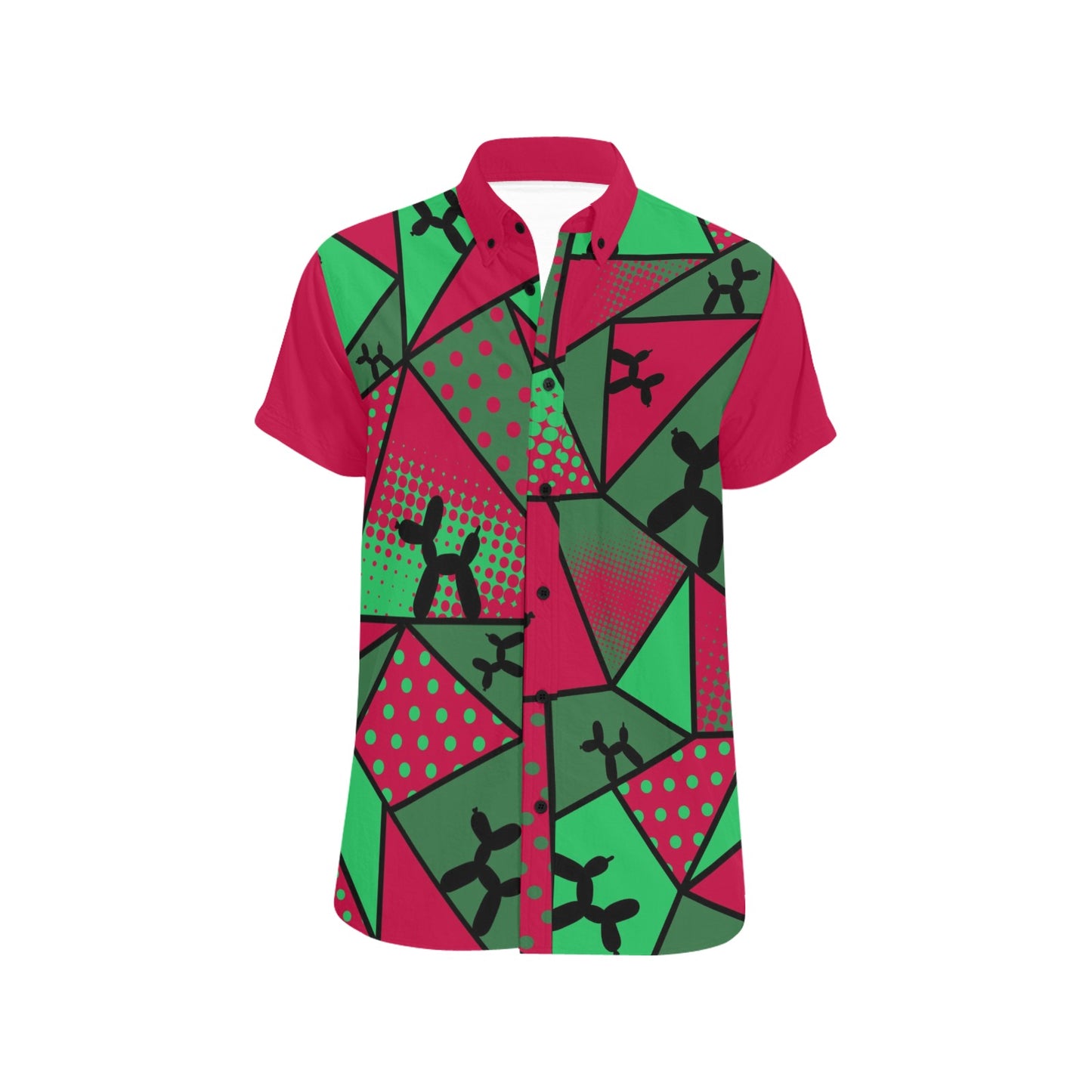 Red and Green - Nate Short Sleeve Shirt (Small-5XL)
