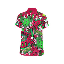 Load image into Gallery viewer, Balloon dogs and snow men on red Christmas shirt for balloon artists