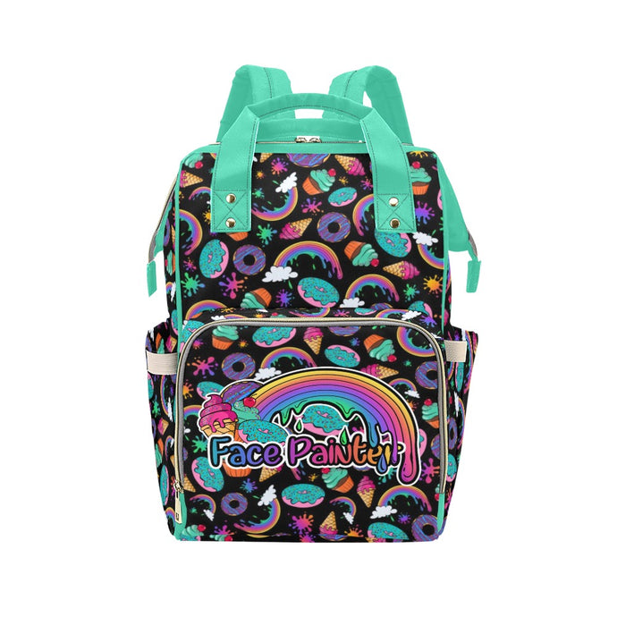 Face Painting Backpack with cute cartoon rainbow design