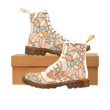 Load image into Gallery viewer, Pastel Patchwork Pup - Women&#39;s Ollie Combat Boots (US 6.5-12)