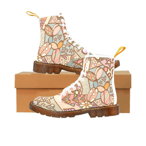 Pastel Patchwork Pup - Women's Ollie Combat Boots (US 6.5-12)