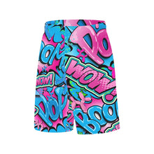 Load image into Gallery viewer, Basketball shorts for balloon twisters pink and blue pop art balloon dog design