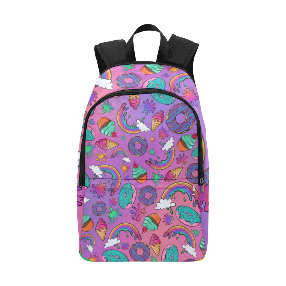 Face Painting Backpack with fun rainbow and desserts design