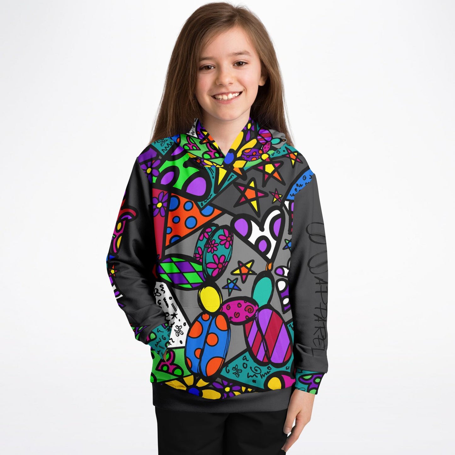 Patchwork Pup - Kids Athletic Hoodie
