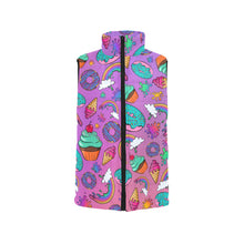 Load image into Gallery viewer, Rainbow padded vest with donuts, cup cakes and ice cream