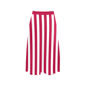 Candy Cane - Mid Length Pleated Skirt