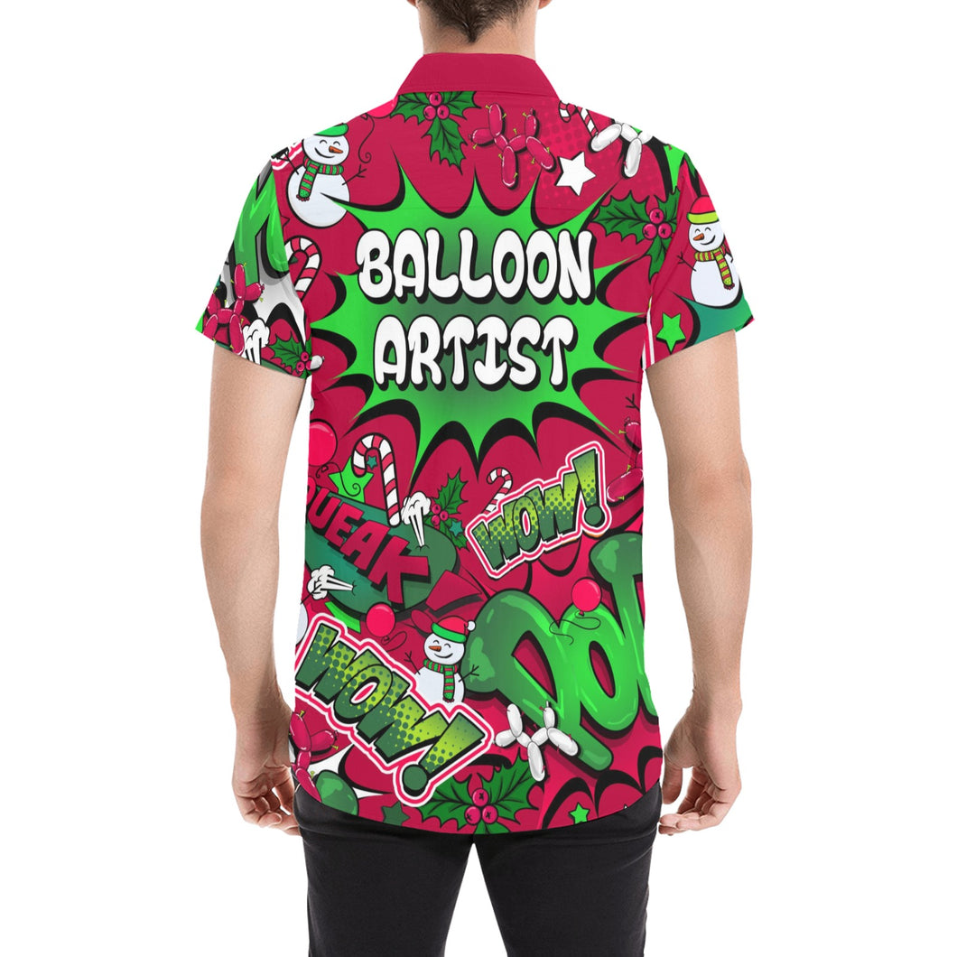Red Christmas shirt for Professional Balloon Artists and Entertainers