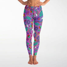 Load image into Gallery viewer, Face Painter Leggings with Rainbows and desserts