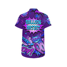 Load image into Gallery viewer, Balloon twister shirt with balloon dogs Purple and Blue