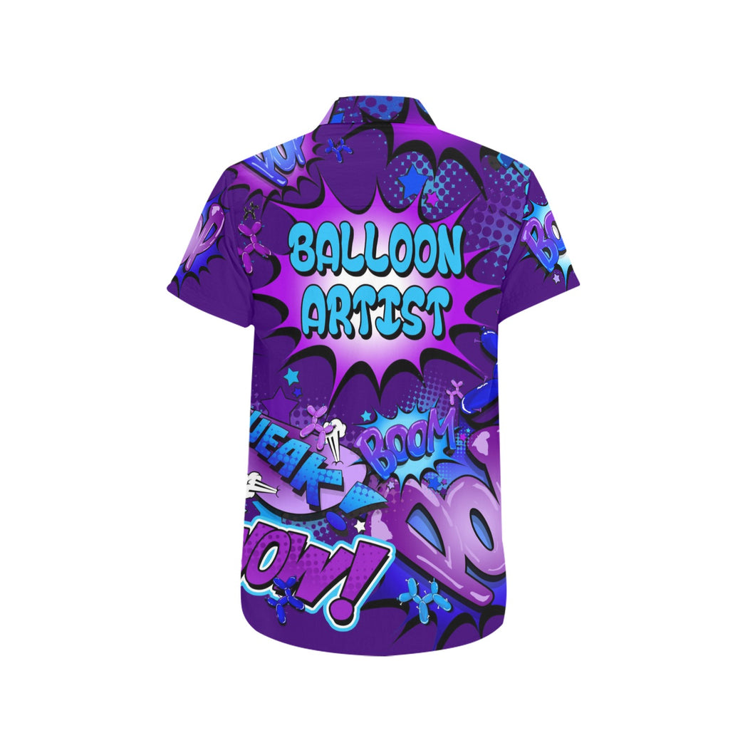 Balloon twister shirt with balloon dogs Purple and Blue