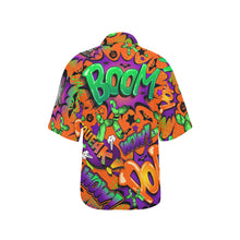 Load image into Gallery viewer, Hawaiian Shirt for face painters and balloon artists Halloween Orange