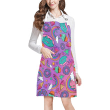 Load image into Gallery viewer, Face Painter Apron with rainbows and desserts