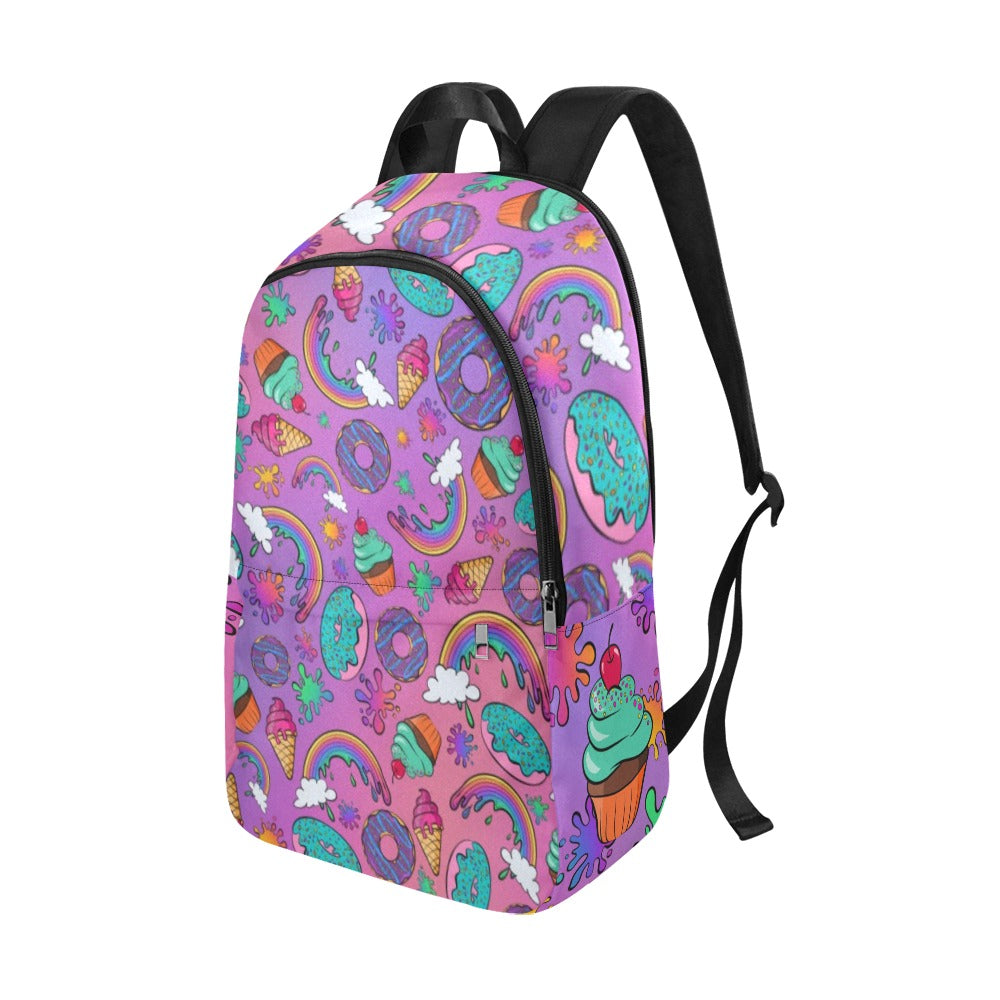 Colourful dessert inspired face painter backpack