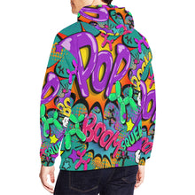 Load image into Gallery viewer, Leaky Squeaky BOOM! on Teal - Classic Men&#39;s Hoodie (3XL-4XL)