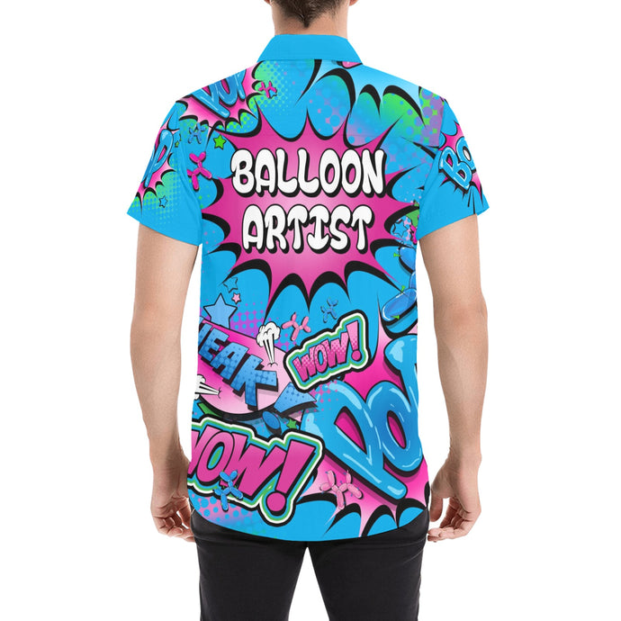 Balloon Artist Shirt Blue and Pink Pop Art