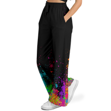 Load image into Gallery viewer, Flared Track Pants Paint Splatter