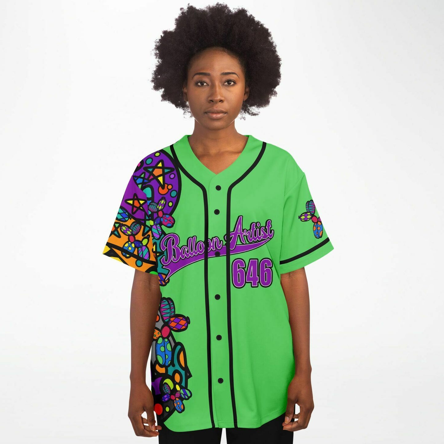 Green Baseball Jersey for Balloon Twisters