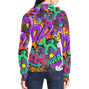 Leaky Squeaky BOOM! on Grey - Classic Women's Zip Hoodie (XS-2XL)