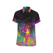Load image into Gallery viewer, Face painting and glitter artist shirt with paint splatter