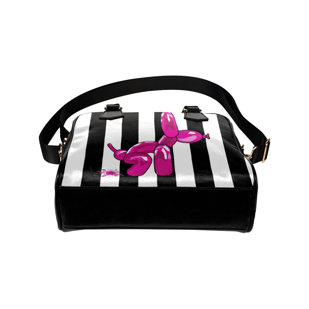 Squatting Dog - Gabi Handbag Pink and White