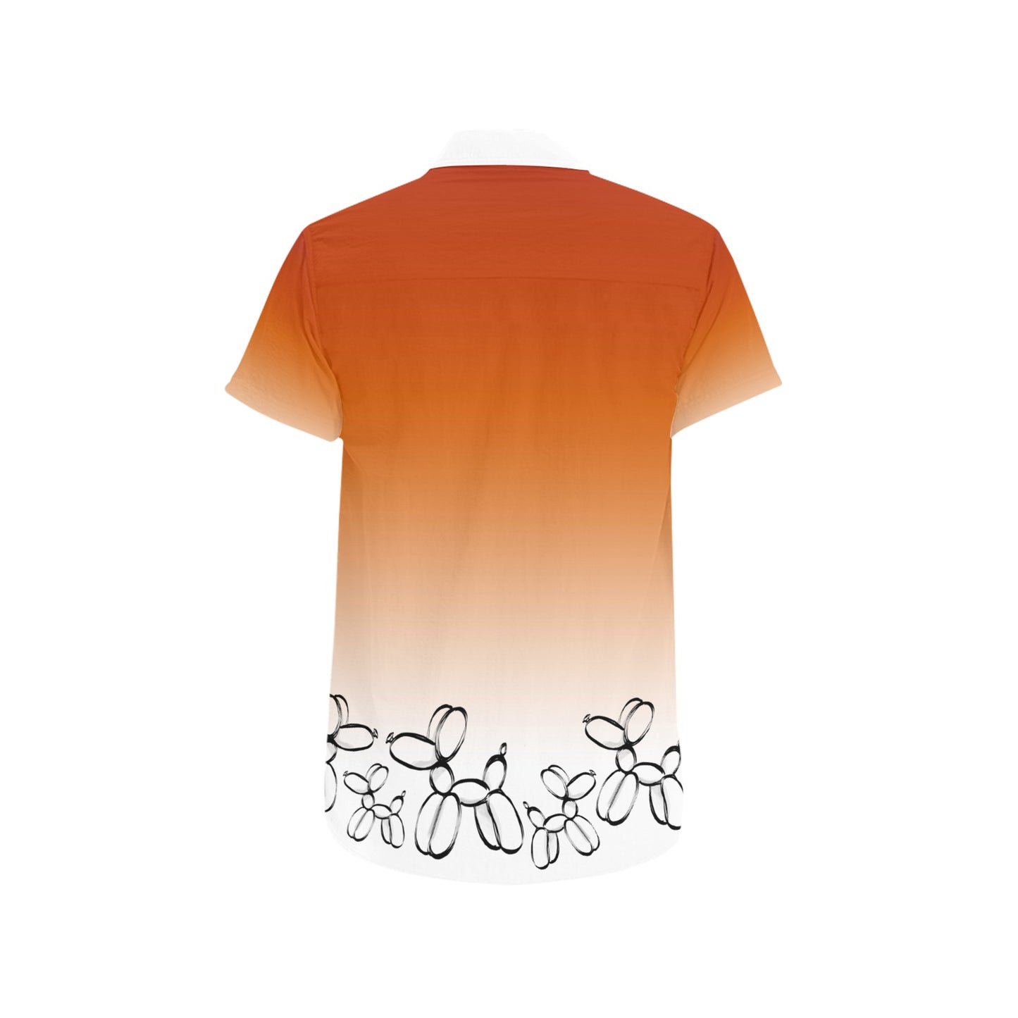 Professional Balloon Twisting shirt in burnt orange with balloon dogs