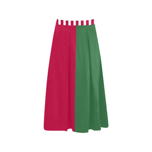 Christmas Jester - Mid Length Pleated Skirt