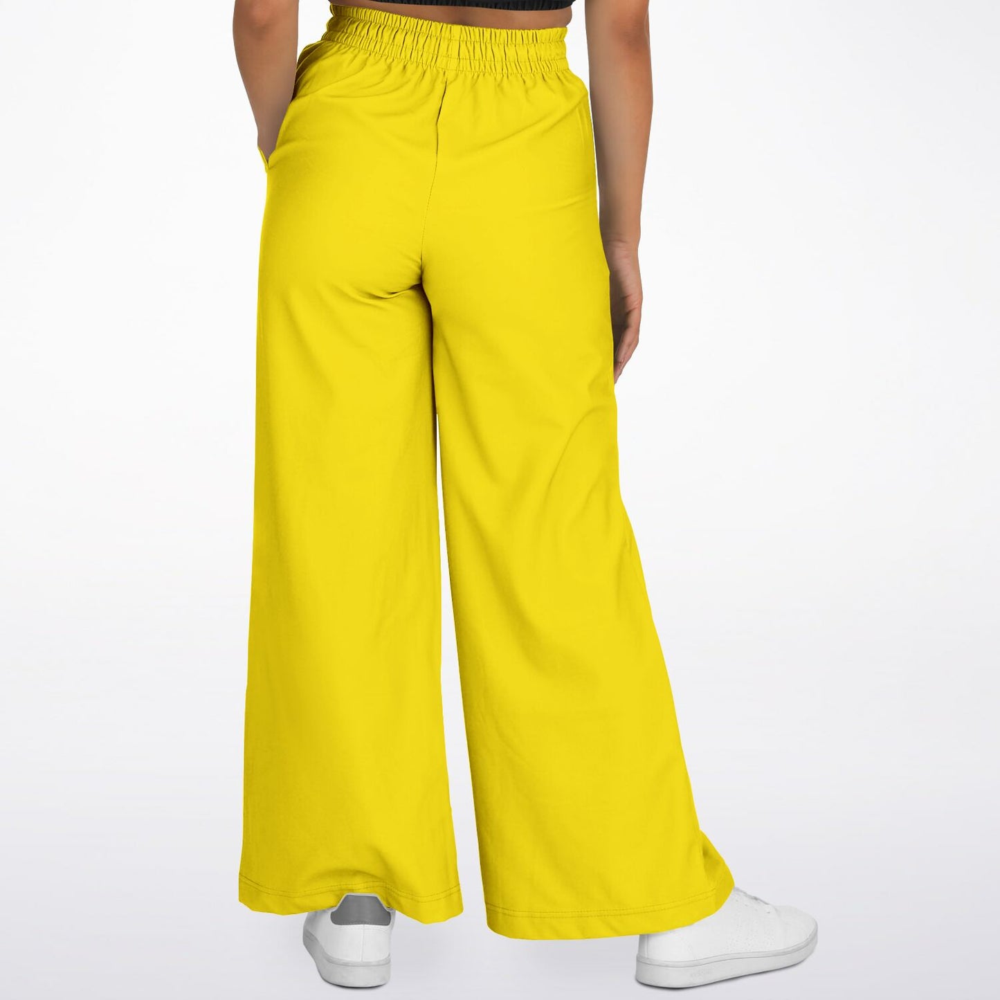 High Waisted flared track pants Yellow