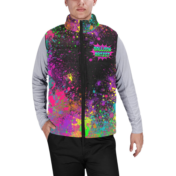 Men's Balloon Artist Balloon Twisting Vest with Paint Splatter