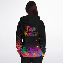 Load image into Gallery viewer, Face Painter on Paint Splatter - Premium Zip Hoodie