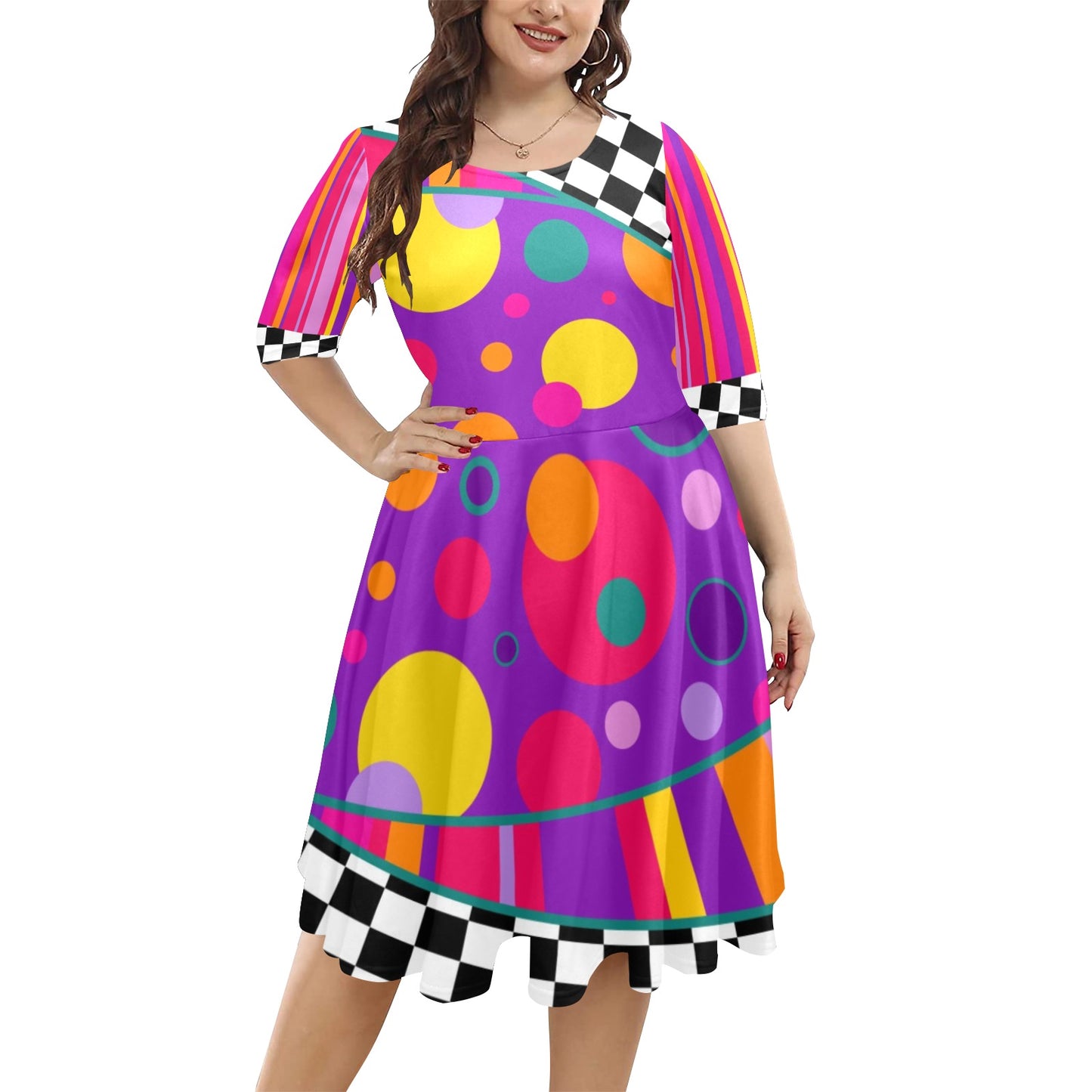 Fun Clown dress with Sleeves Clowncore