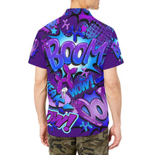 Load image into Gallery viewer, Pop art Party Shirt for balloon twisters and artists Purple and Blue Balloon Dogs