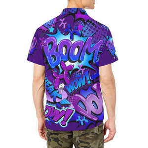 Pop art Party Shirt for balloon twisters and artists Purple and Blue Balloon Dogs