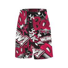 Load image into Gallery viewer, Balloon Dog Shorts for entertainers. Red and Black Pop art balloon dogs