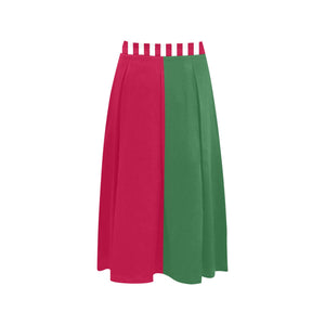 Christmas Jester - Mid Length Pleated Skirt